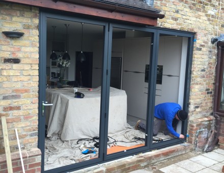 Bi-fold being installed